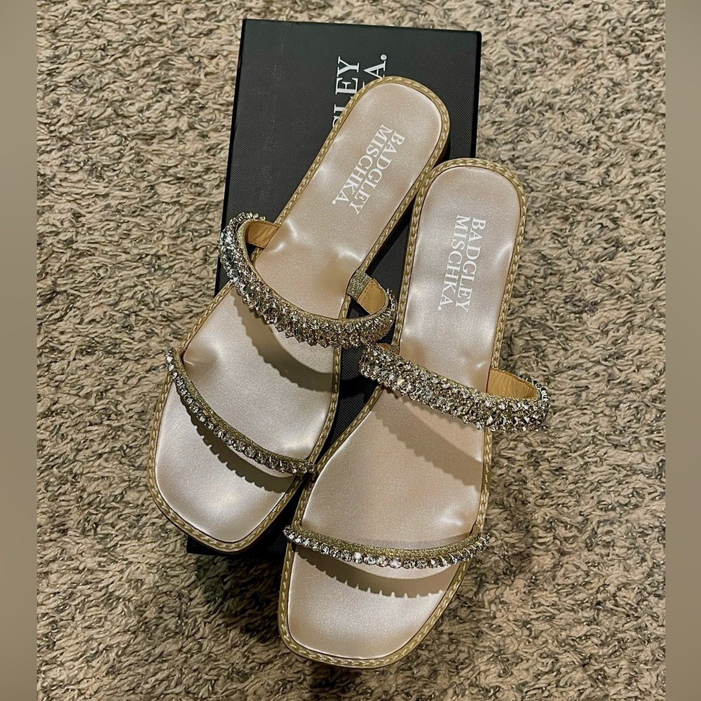 Badgley Mischka Thina Flat Sandals- Sz 9.5